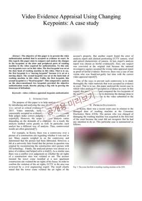 Video Evidence Appraisal Using Changing Keypoints 논문 첫 페이지
